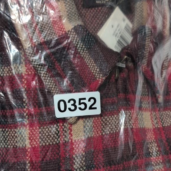 Ralph Lauren Double RL Tartan Cardigan - Red and Tan - Picture 13 of 13